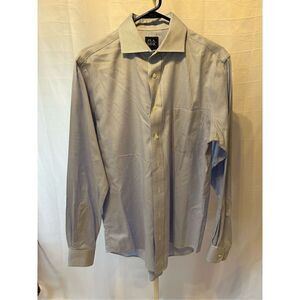 Jos A Bank Traveler Travel/Tech slim fit 16-36 blue white gingham EUC